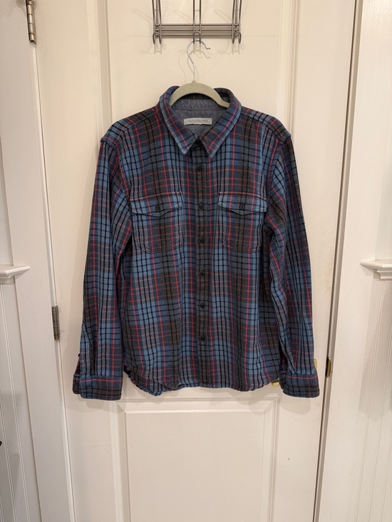 Outerknown Other - Outerknown Blanket Shirt in Blue and Orange Stripe Plaid Button-Down Shirt